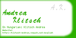 andrea klitsch business card